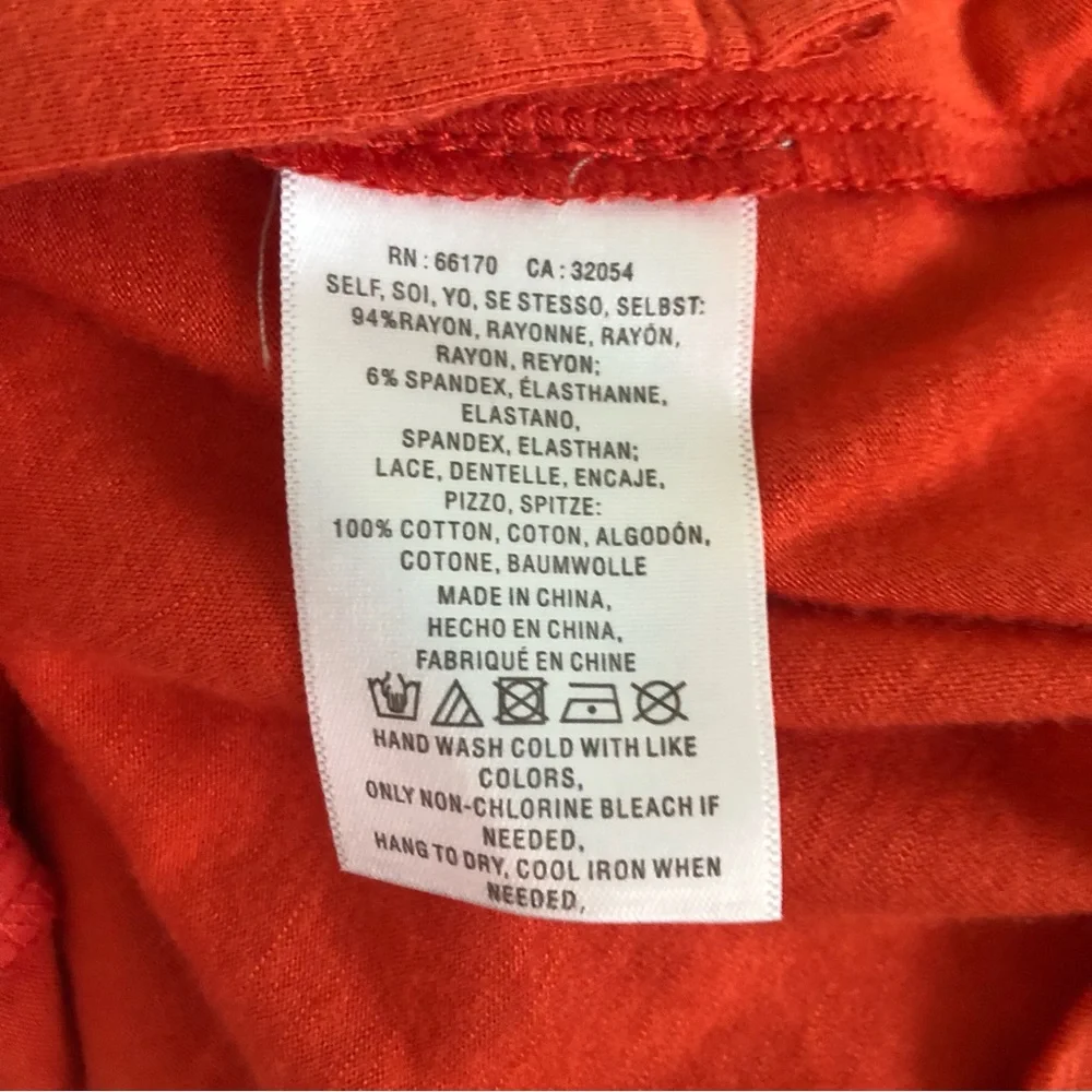 Anthropologie Maeve Kailana Orange Flutter Sleeve Button Front Eyelet Top Small - Picture 6 of 6